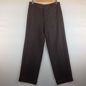 La Vita Dress Pants Women 12 Brown Pinstripe